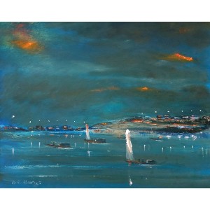 Hamid Alvi, 20 x 24 inch, Oil on Canvas, Seascape Painting, AC-HA-084